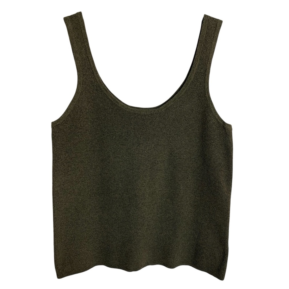 Womens Size L A New Day Olive Green Fine Knit Rib Tank Top NWT